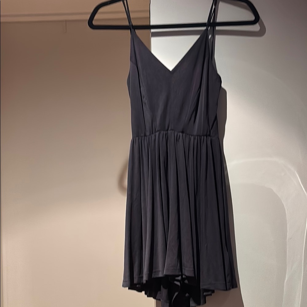 Gray Strappy and Flowy Romper